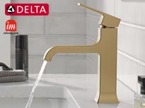 DELTA 洗面混合水栓 シングルレバー ヴェルム シャンパンブロンズ