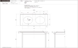 カウンターツインユニットの図面